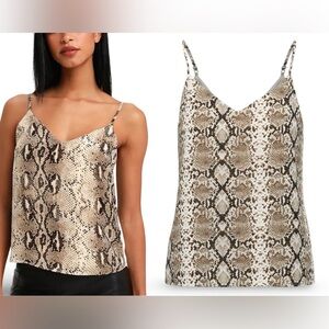 Banana Republic Snake Print V Neck Camisole Sleeveless Top Blouse | Size S